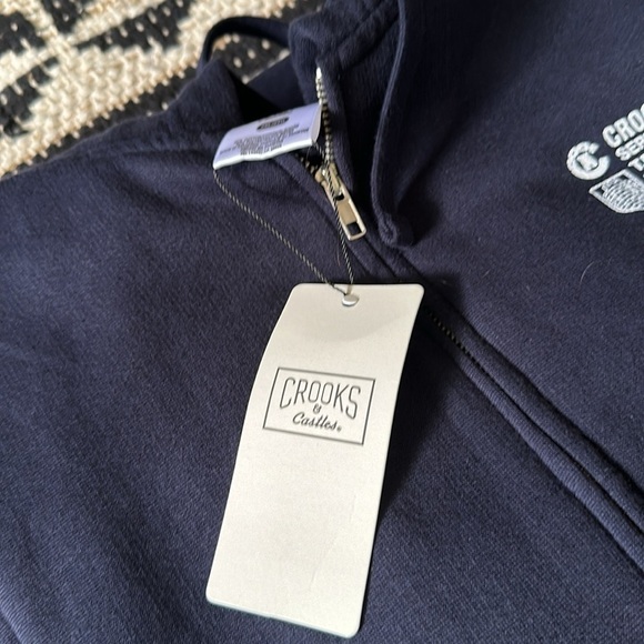 NWT sold out Crooks & Castles full zip hoodie size navy XXL - Picture 7 of 8